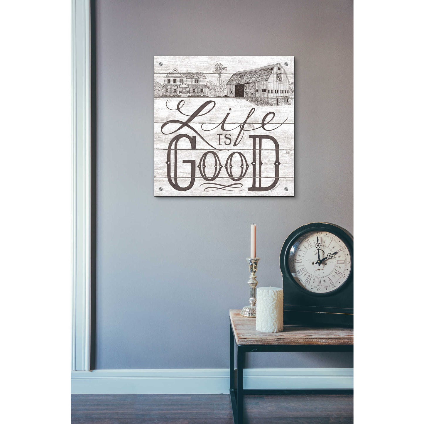 Epic Art 'Life is Good' by Deb Strain, Acrylic Glass Wall Art,24x24