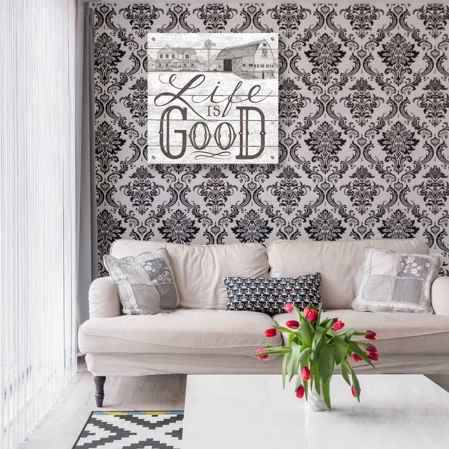 Epic Art 'Life is Good' by Deb Strain, Acrylic Glass Wall Art,24x24