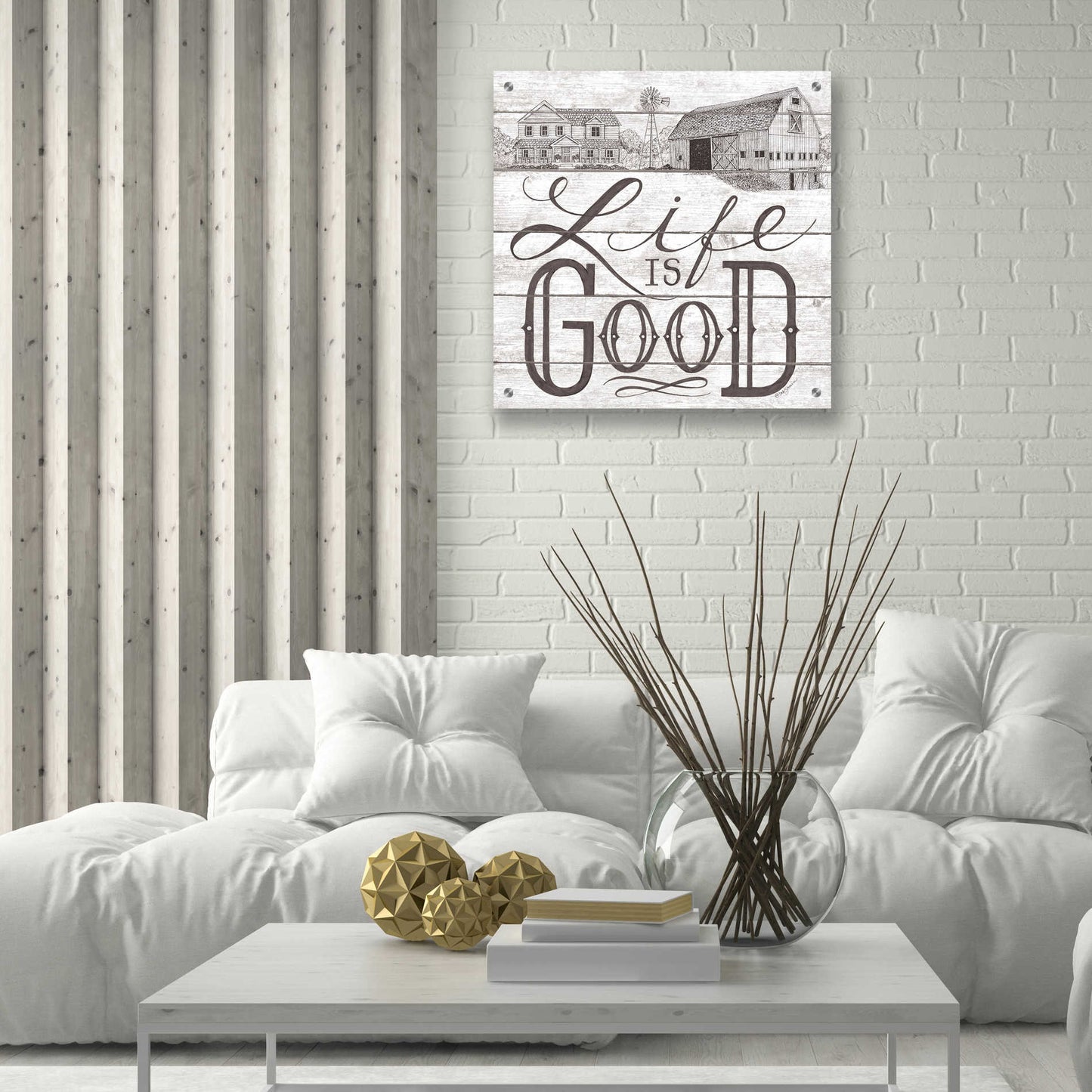 Epic Art 'Life is Good' by Deb Strain, Acrylic Glass Wall Art,24x24