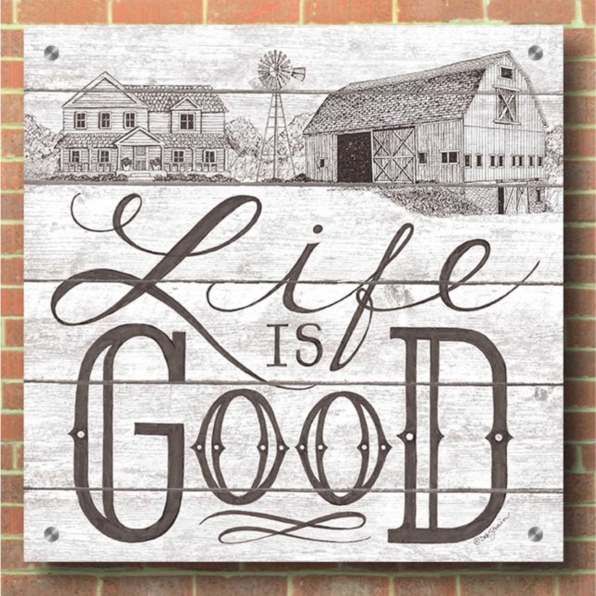 Epic Art 'Life is Good' by Deb Strain, Acrylic Glass Wall Art,36x36