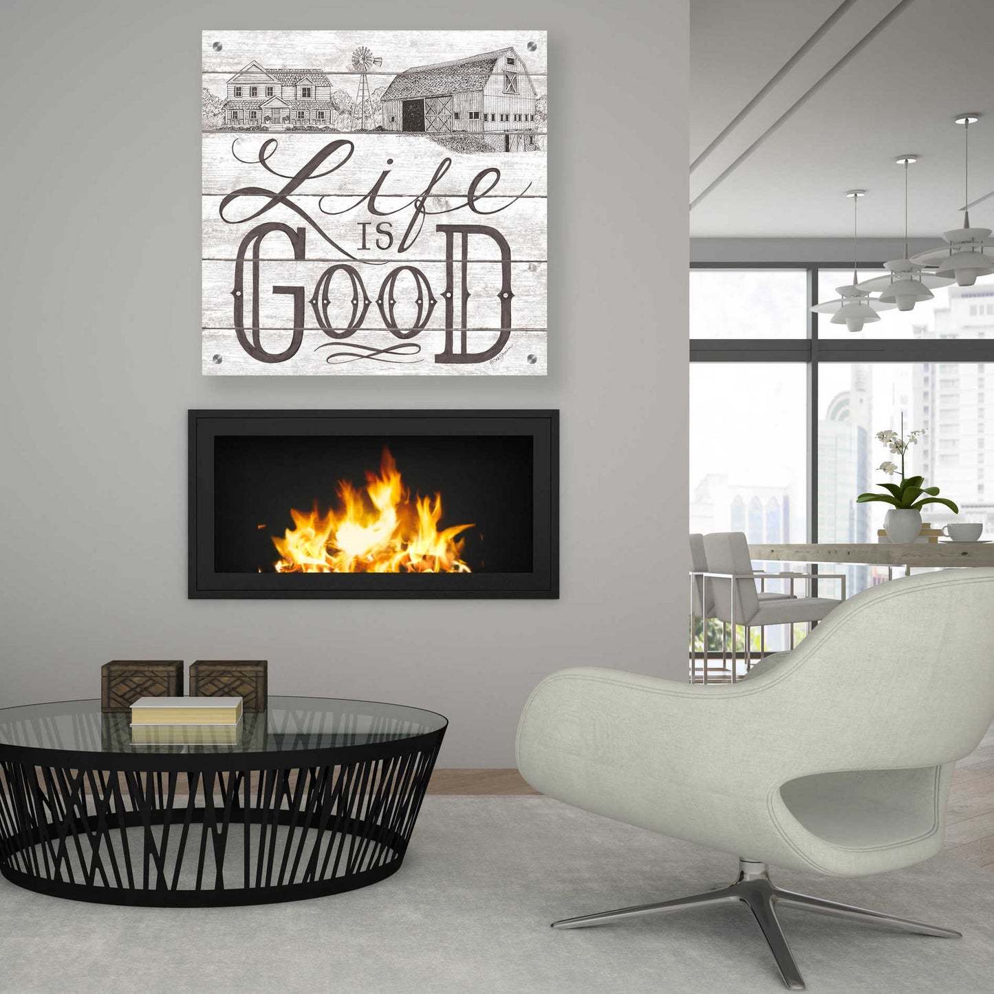 Epic Art 'Life is Good' by Deb Strain, Acrylic Glass Wall Art,36x36