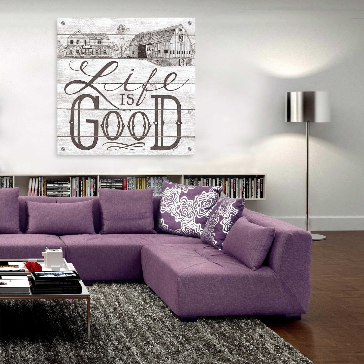 Epic Art 'Life is Good' by Deb Strain, Acrylic Glass Wall Art,36x36