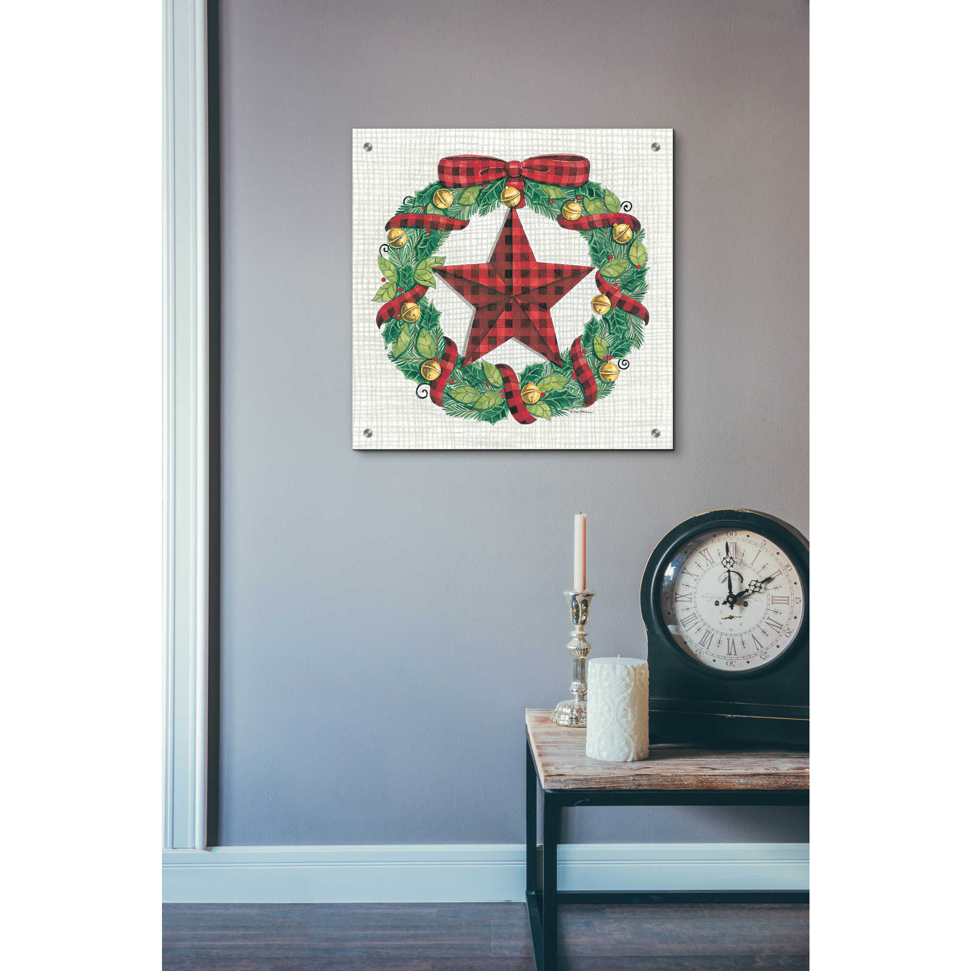 Epic Art 'Joy Angels Wreath' by Deb Strain, Acrylic Glass Wall Art,24x24