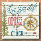 Epic Art 'Compass Not a Clock' by Deb Strain, Acrylic Glass Wall Art,36x36
