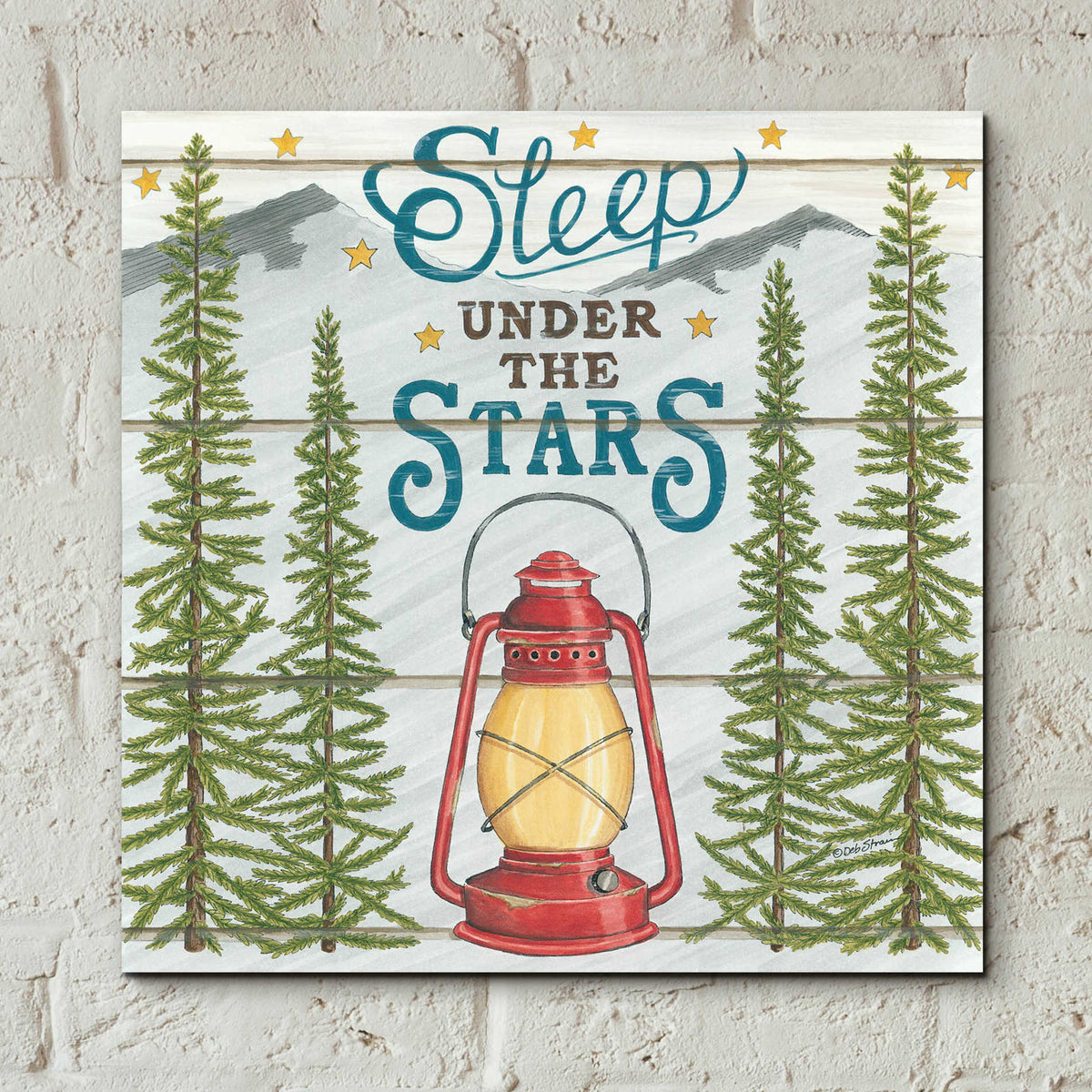 Epic Art 'Sleep Under the Stars' by Deb Strain, Acrylic Glass Wall Art,12x12