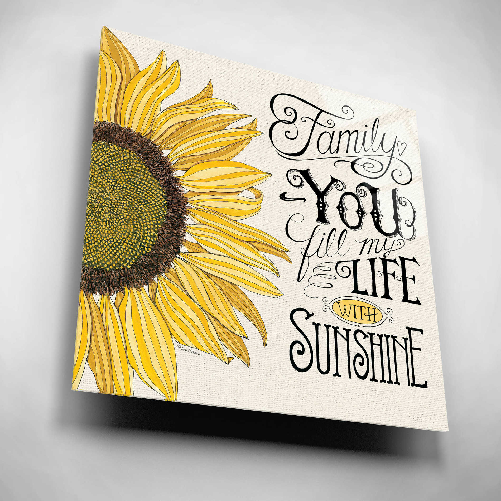 Epic Art 'Fill My Life With Sunshine' by Deb Strain, Acrylic Glass Wall Art,12x12