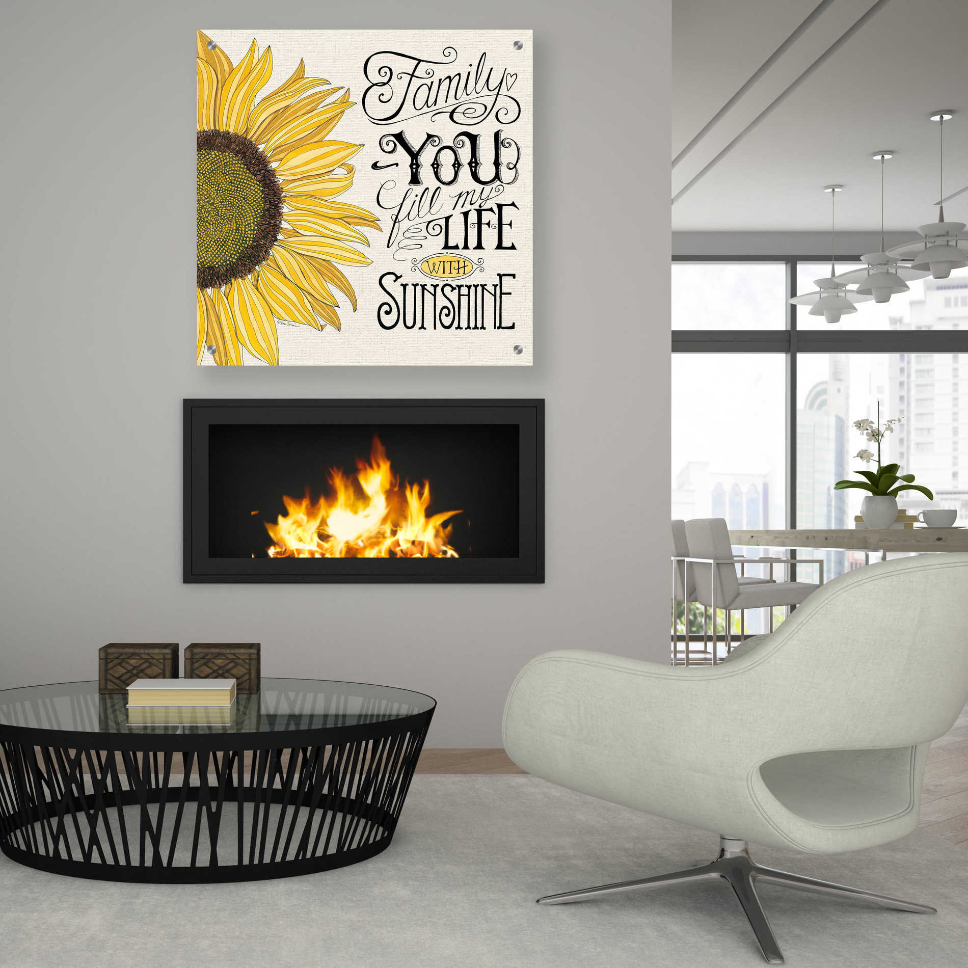 Epic Art 'Fill My Life With Sunshine' by Deb Strain, Acrylic Glass Wall Art,36x36