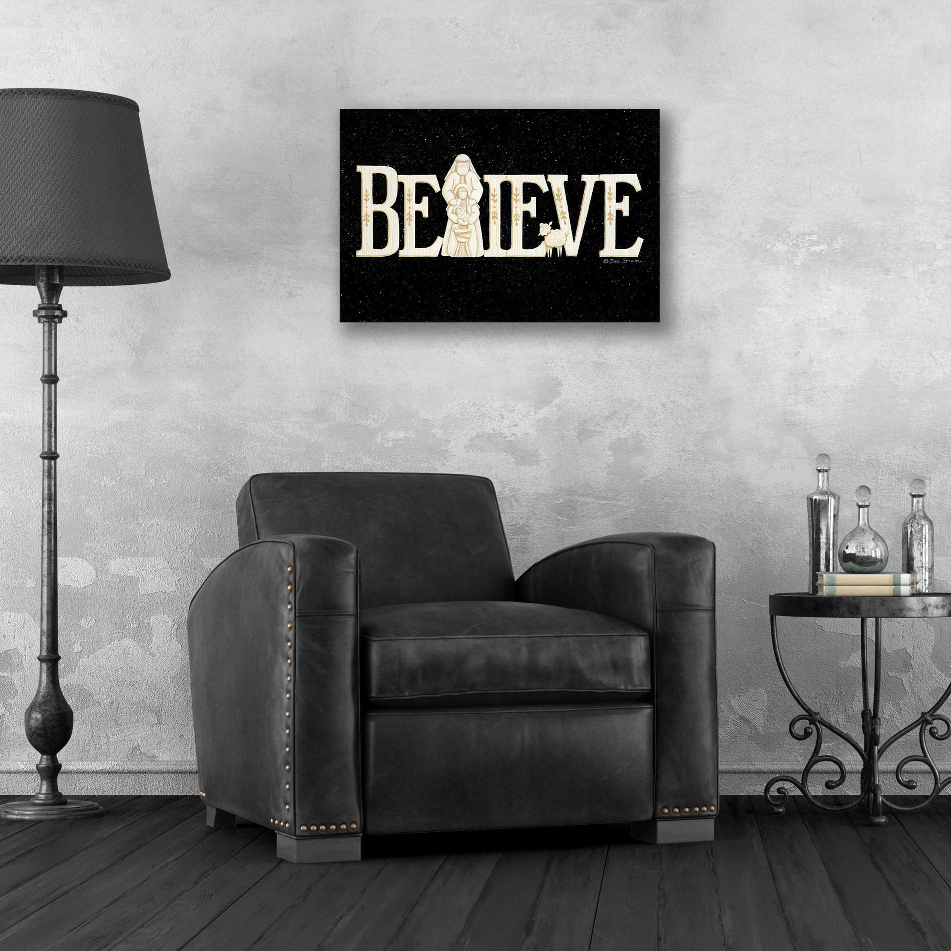 Epic Art 'Believe' by Deb Strain, Acrylic Glass Wall Art,24x16