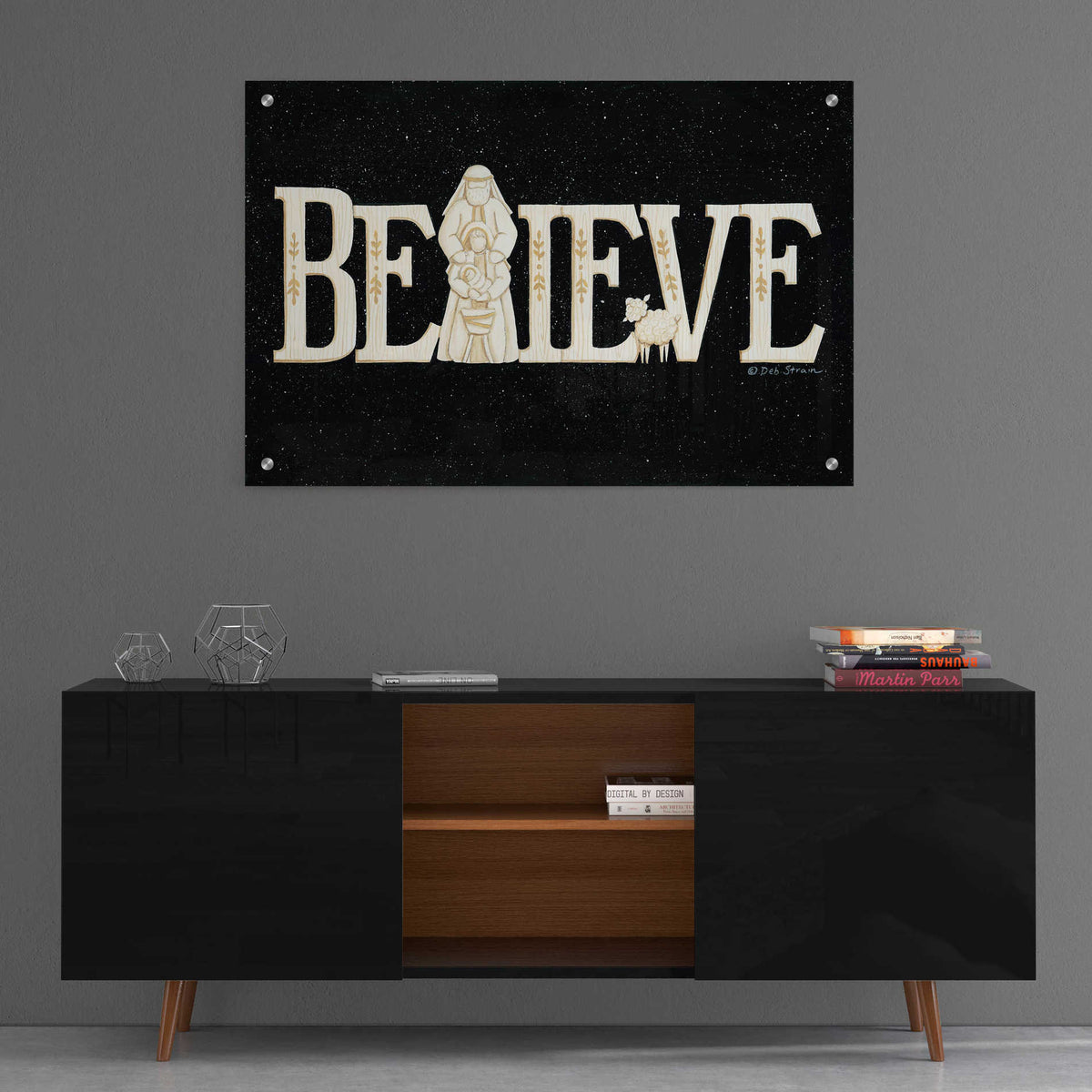 Epic Art 'Believe' by Deb Strain, Acrylic Glass Wall Art,36x24