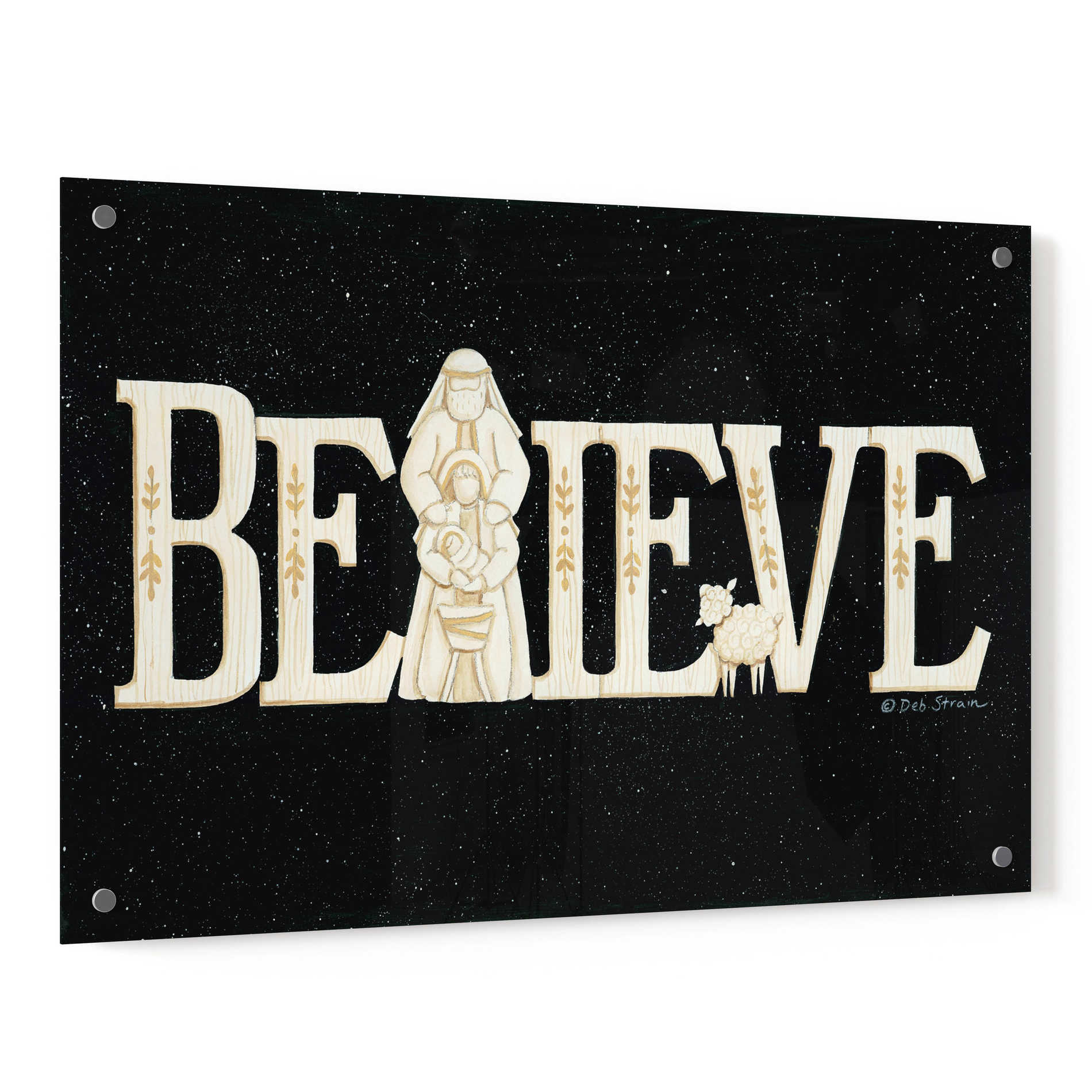 Epic Art 'Believe' by Deb Strain, Acrylic Glass Wall Art,36x24