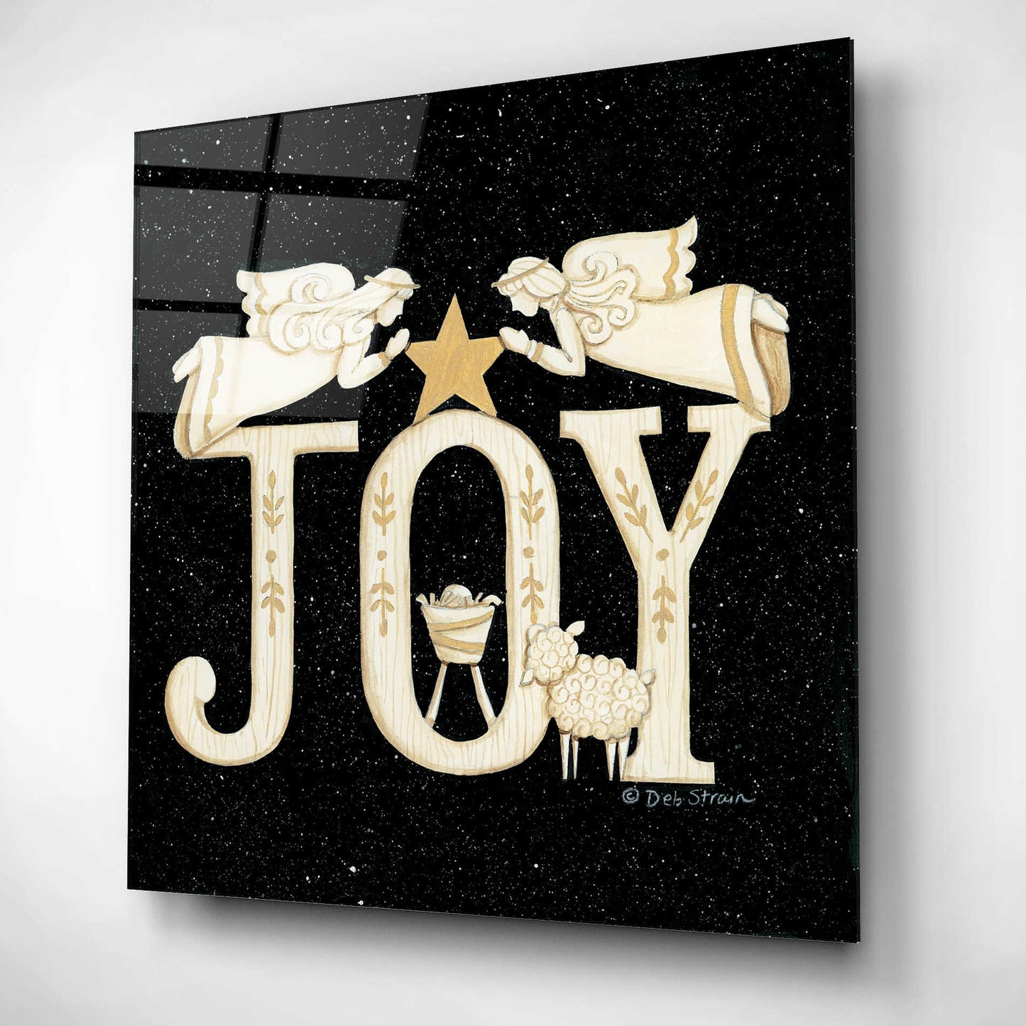 Epic Art 'Joy Angels' by Deb Strain, Acrylic Glass Wall Art,12x12