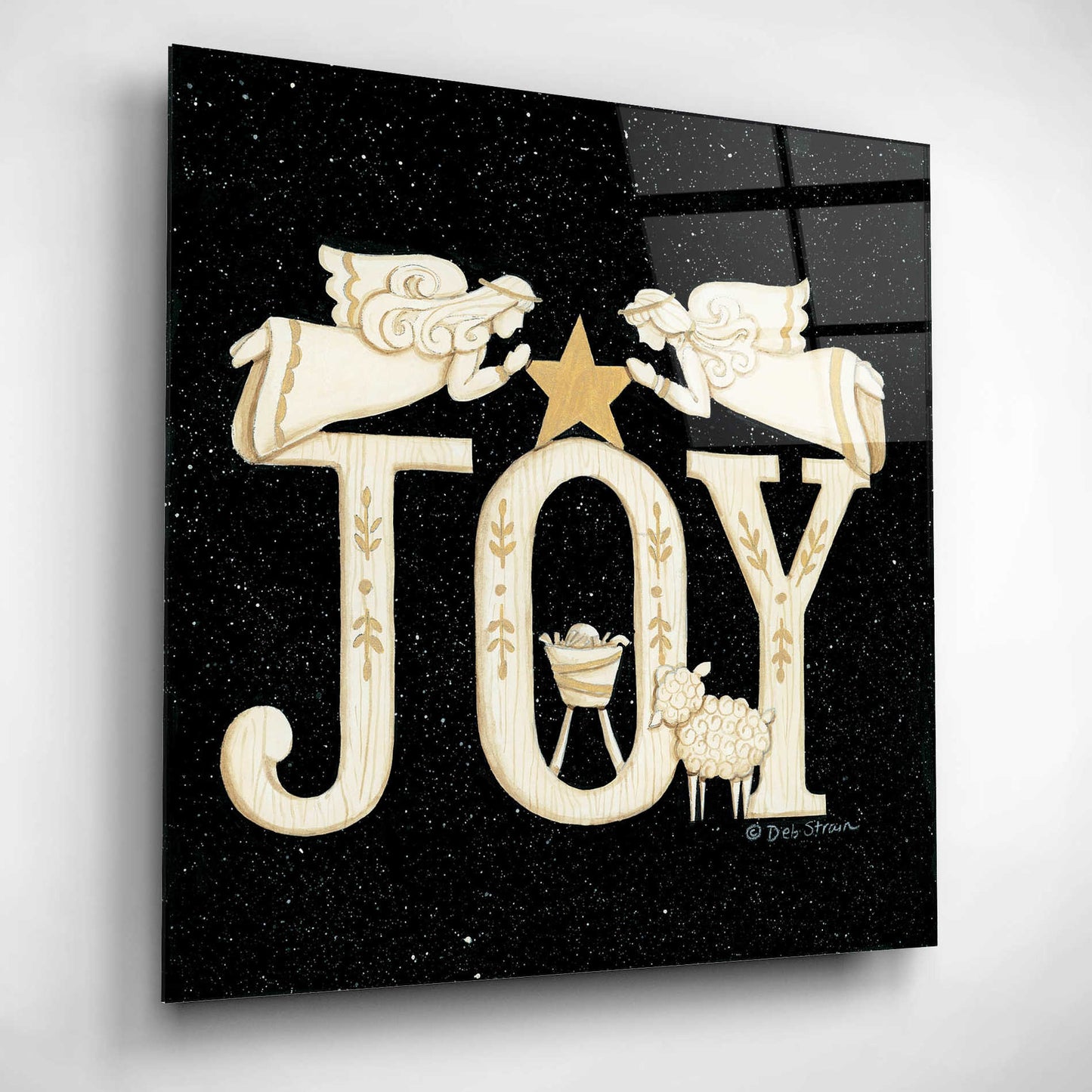 Epic Art 'Joy Angels' by Deb Strain, Acrylic Glass Wall Art,12x12