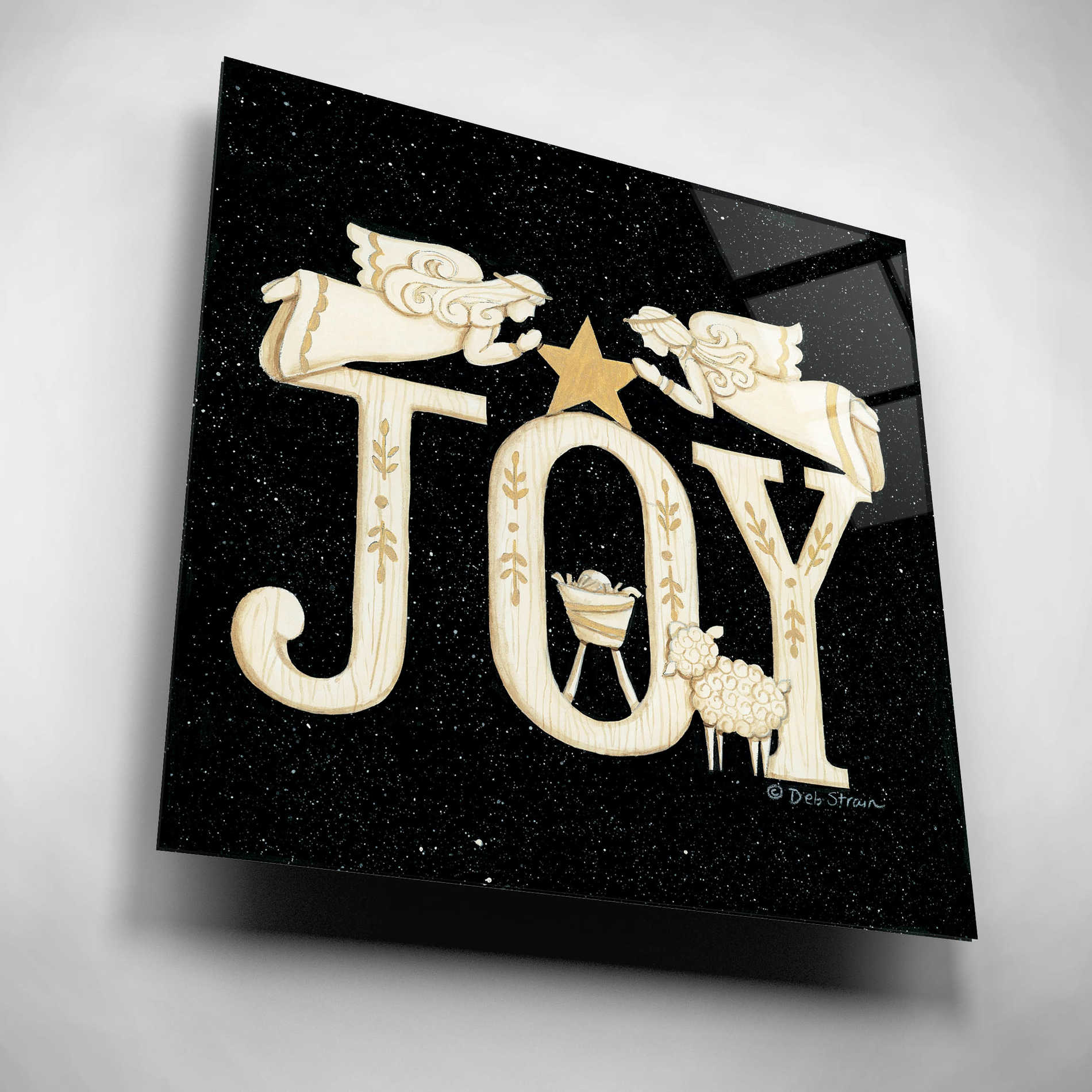 Epic Art 'Joy Angels' by Deb Strain, Acrylic Glass Wall Art,12x12