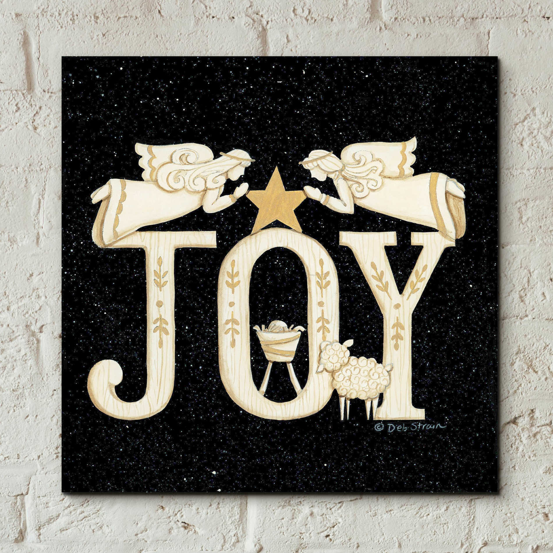 Epic Art 'Joy Angels' by Deb Strain, Acrylic Glass Wall Art,12x12