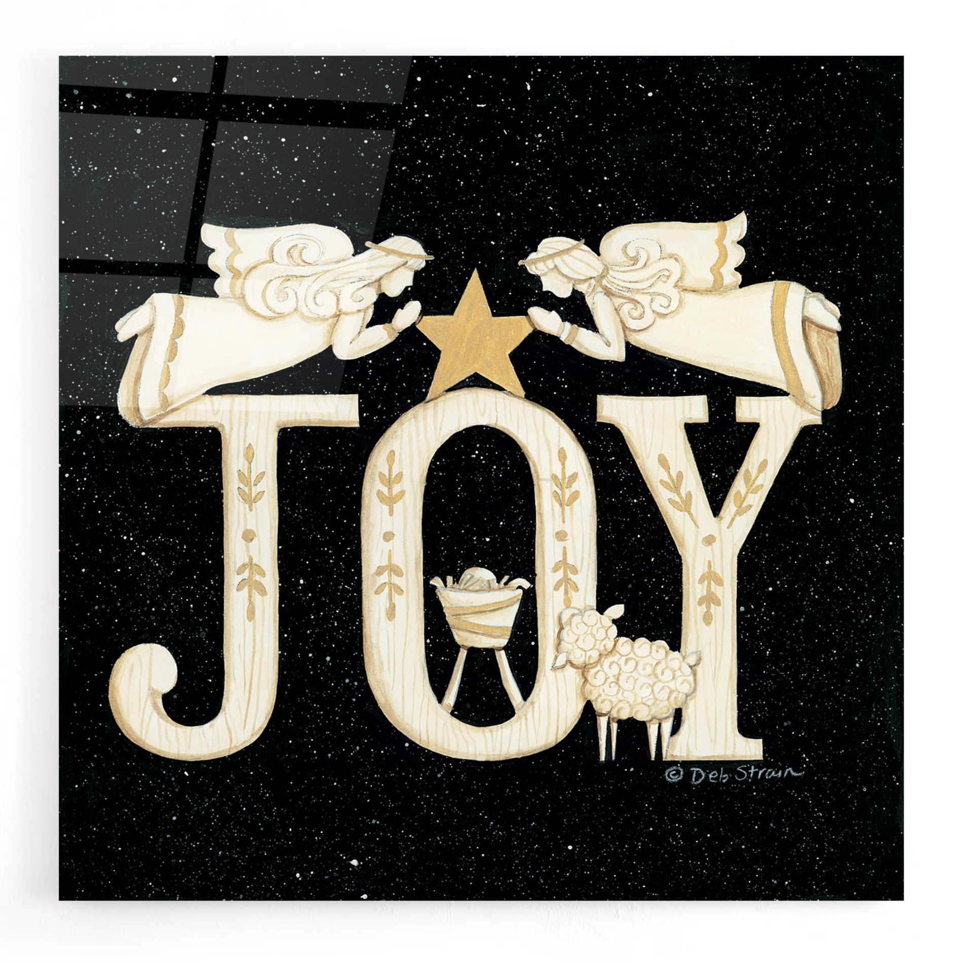 Epic Art 'Joy Angels' by Deb Strain, Acrylic Glass Wall Art,12x12