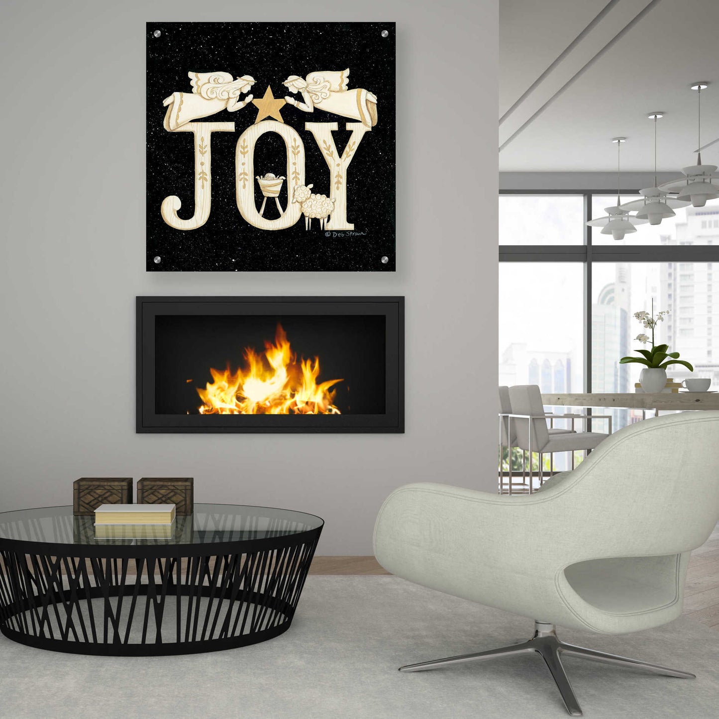 Epic Art 'Joy Angels' by Deb Strain, Acrylic Glass Wall Art,36x36