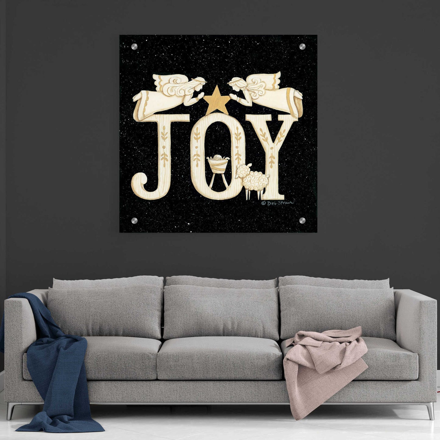 Epic Art 'Joy Angels' by Deb Strain, Acrylic Glass Wall Art,36x36