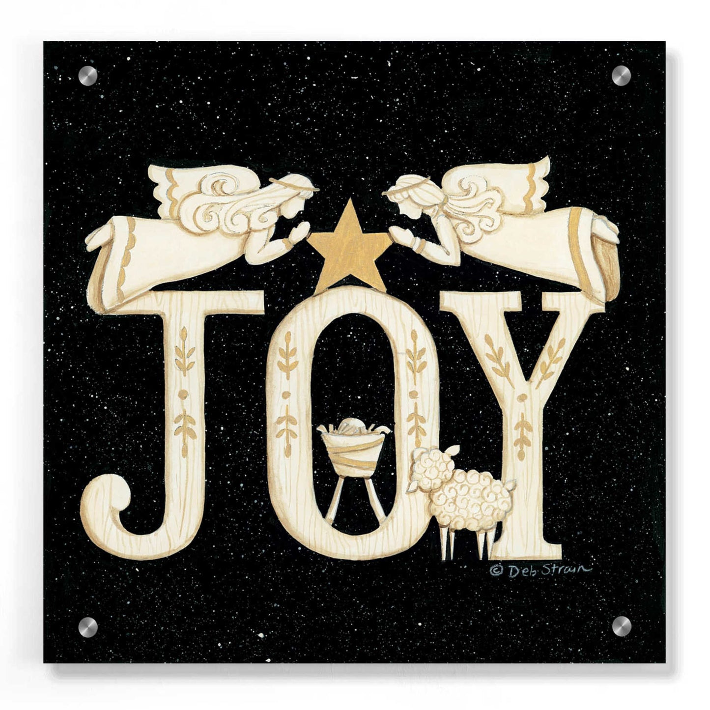 Epic Art 'Joy Angels' by Deb Strain, Acrylic Glass Wall Art,36x36