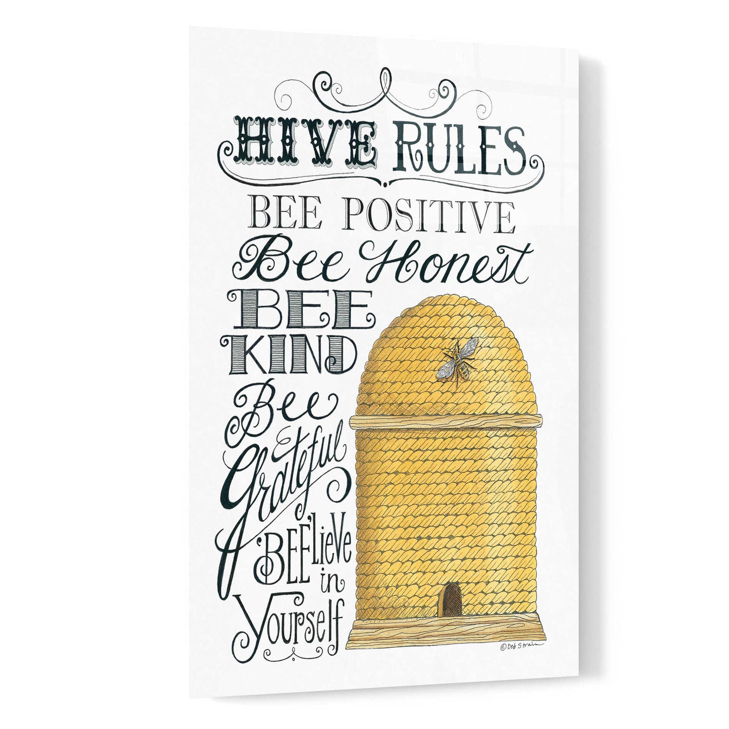 Epic Art 'Hive Rules' by Deb Strain, Acrylic Glass Wall Art,16x24