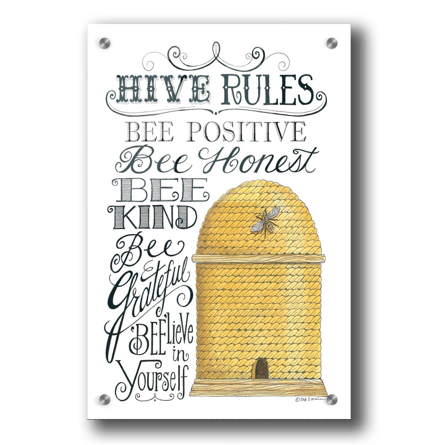 Epic Art 'Hive Rules' by Deb Strain, Acrylic Glass Wall Art,24x36