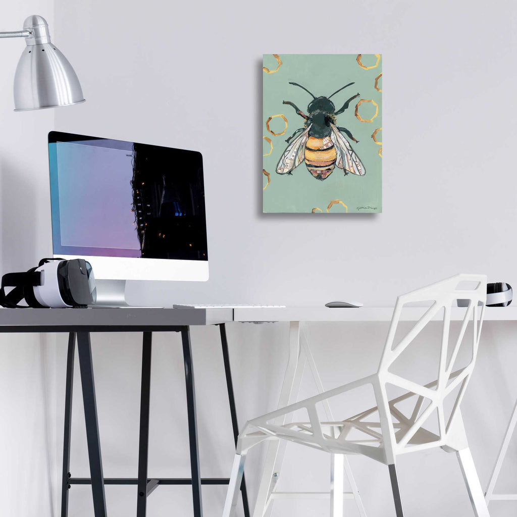 Epic Art 'Bee' by Jessica Mingo, Acrylic Glass Wall Art,12x16