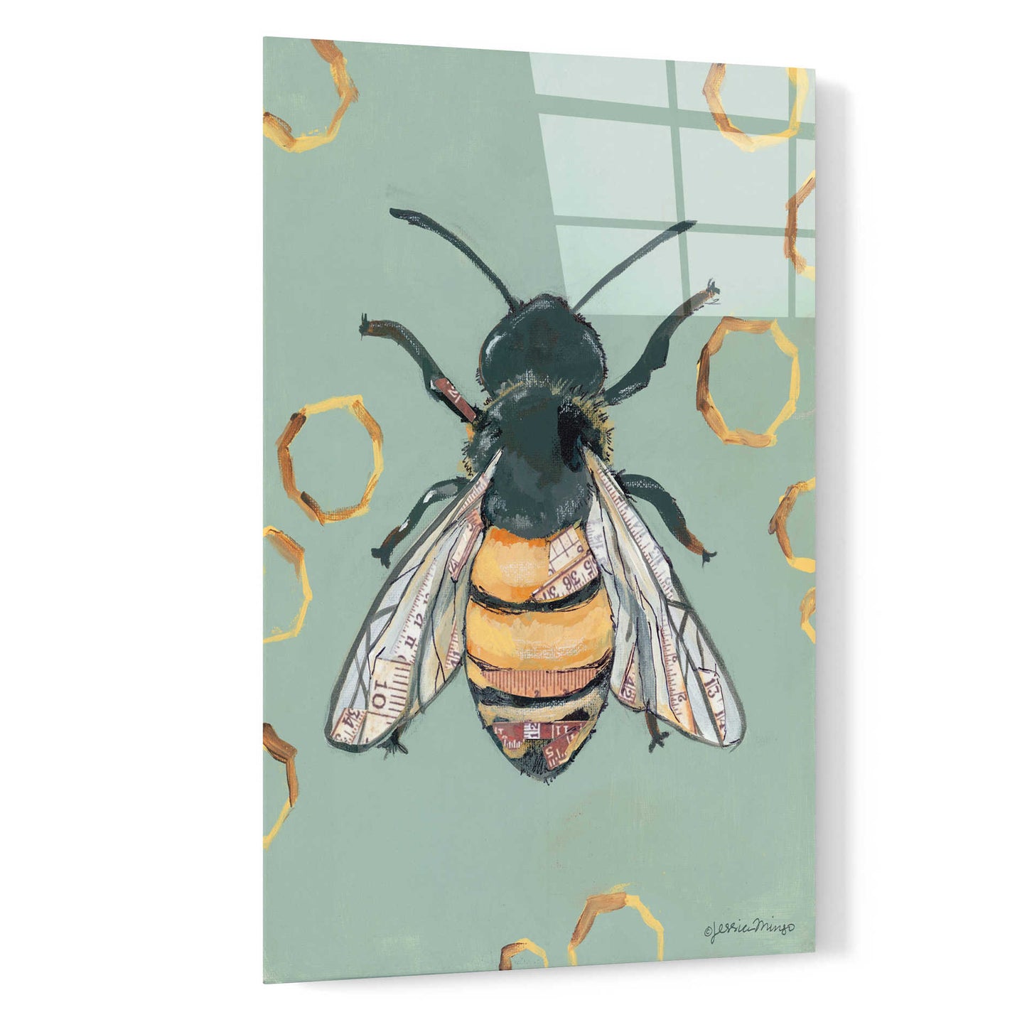 Epic Art 'Bee' by Jessica Mingo, Acrylic Glass Wall Art,16x24