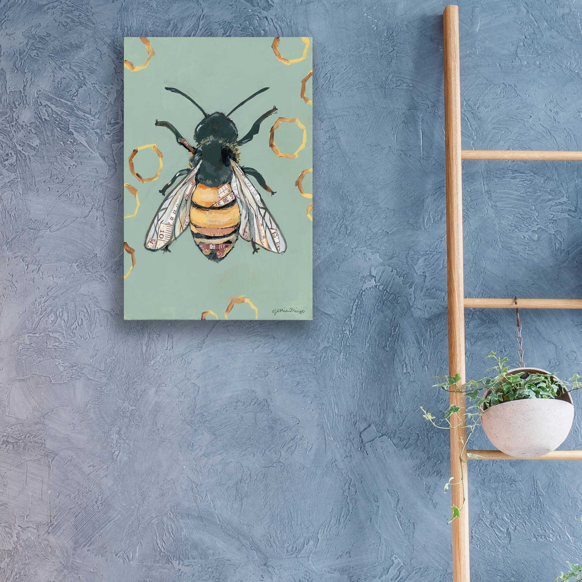 Epic Art 'Bee' by Jessica Mingo, Acrylic Glass Wall Art,16x24