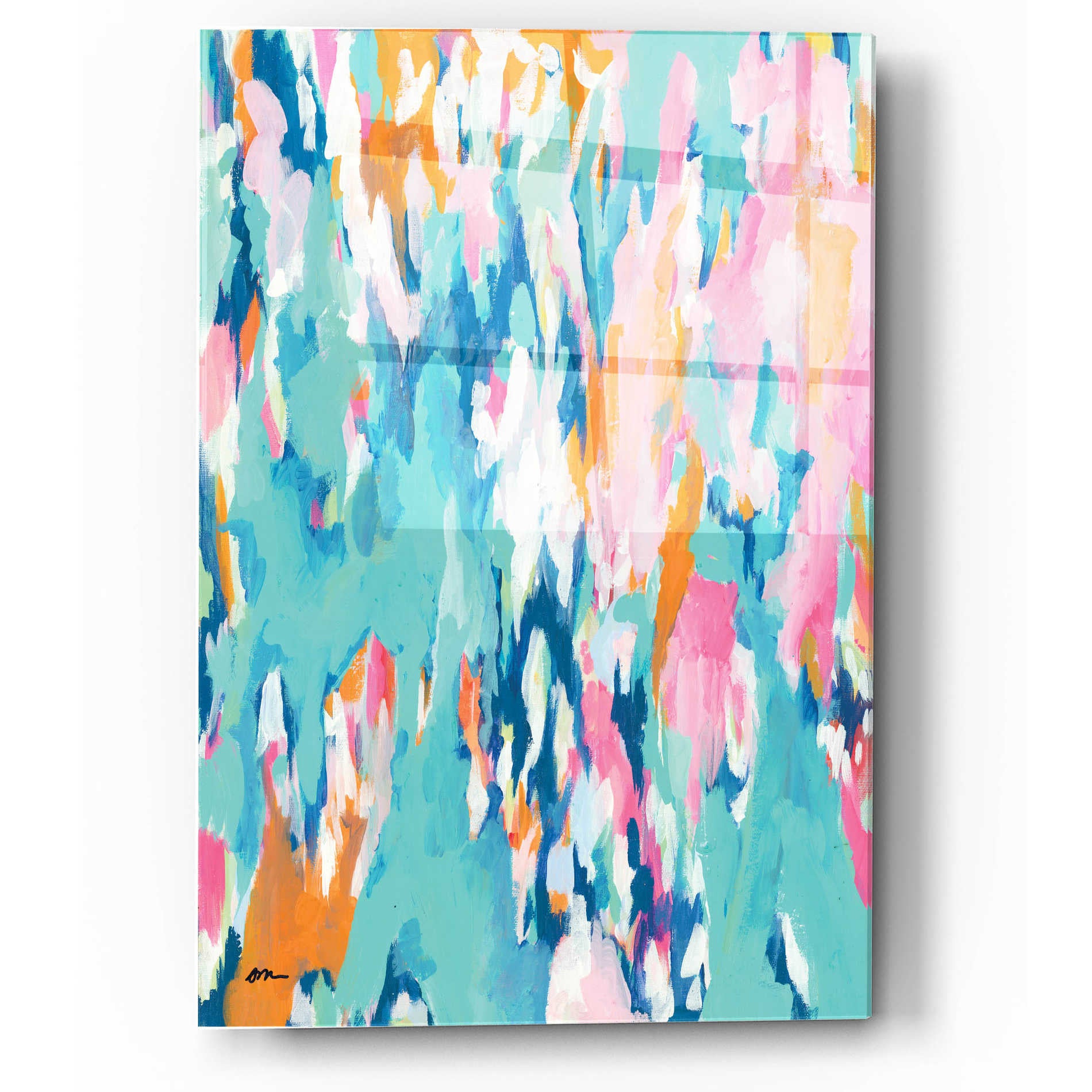 Epic Art 'Abstract Aqua' by Jessica Mingo, Acrylic Glass Wall Art,12x16