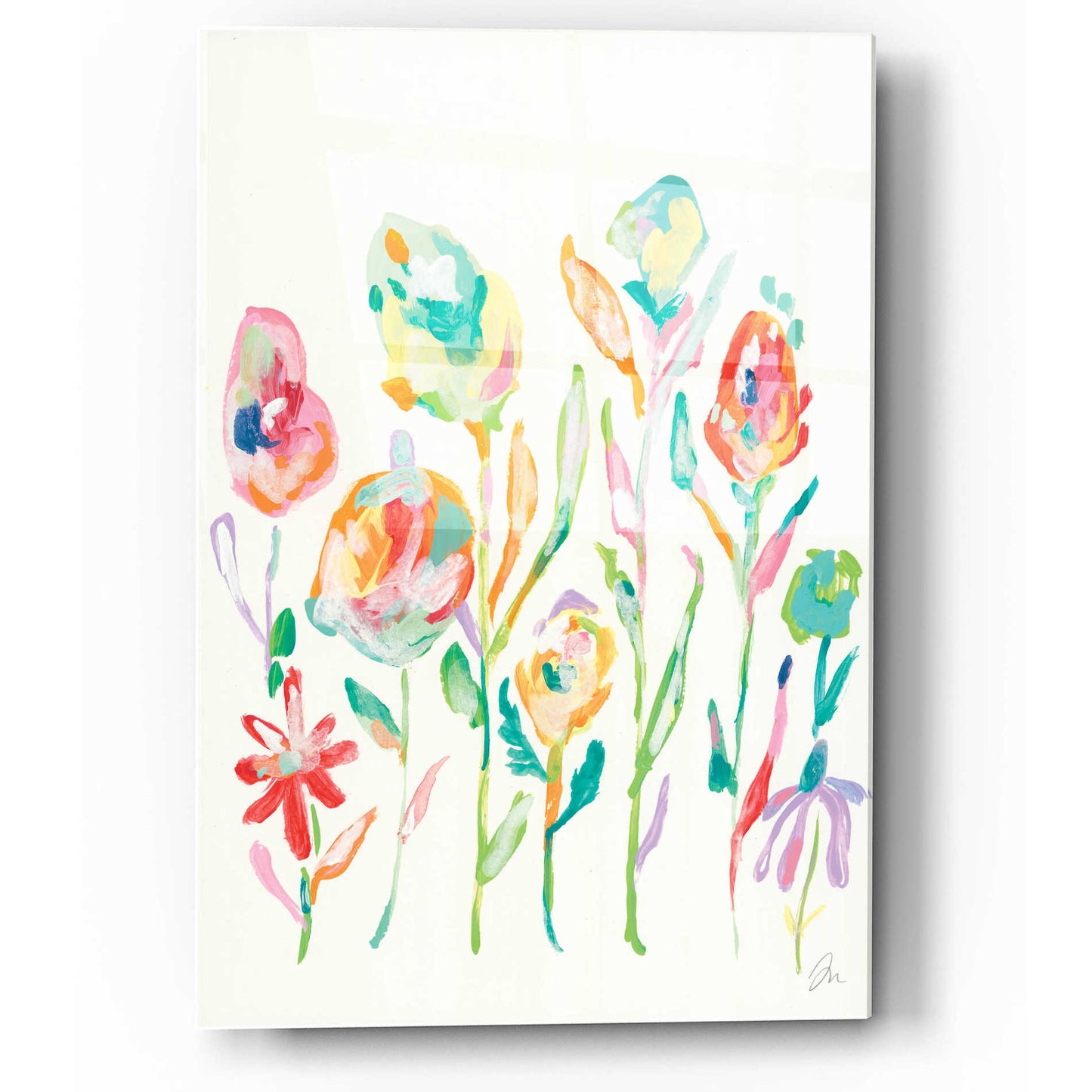 Epic Art 'Mod Flowers I' by Jessica Mingo, Acrylic Glass Wall Art,12x16