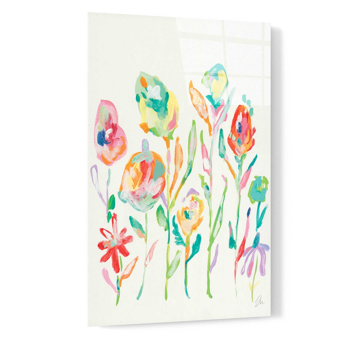 Epic Art 'Mod Flowers I' by Jessica Mingo, Acrylic Glass Wall Art,16x24