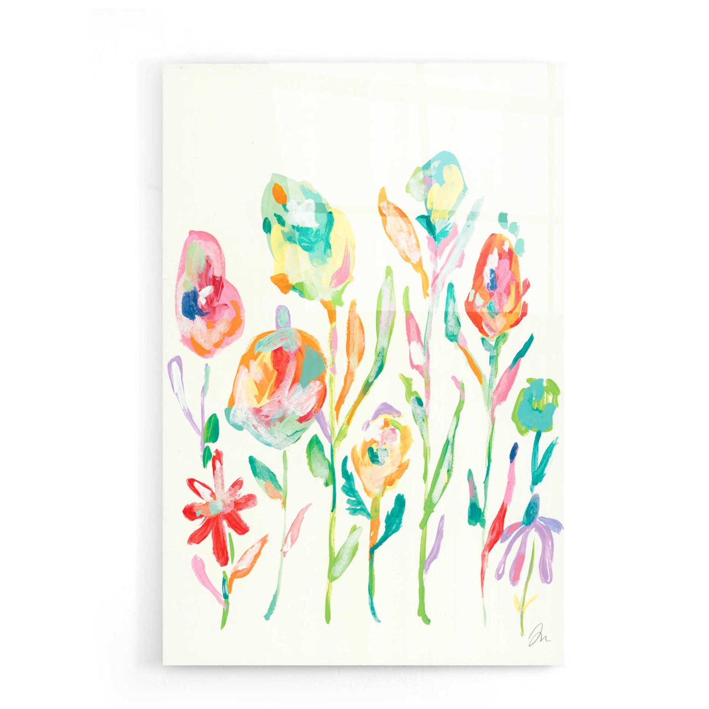 Epic Art 'Mod Flowers I' by Jessica Mingo, Acrylic Glass Wall Art,16x24