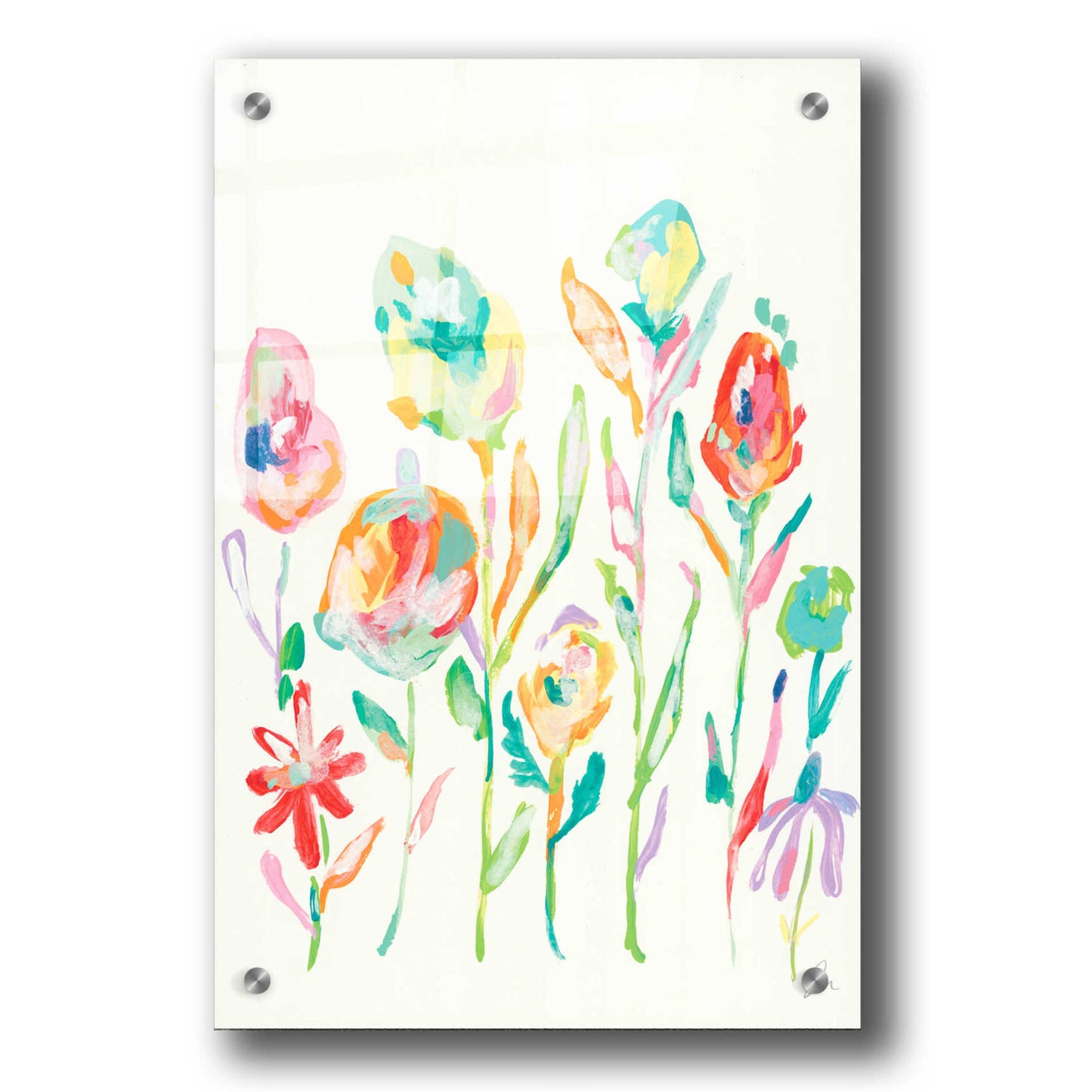 Epic Art 'Mod Flowers I' by Jessica Mingo, Acrylic Glass Wall Art,24x36