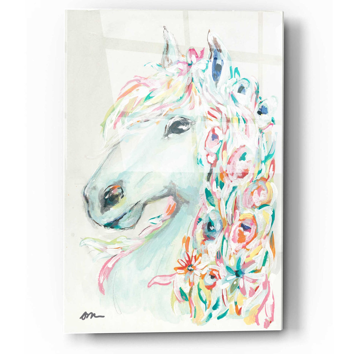 Epic Art 'Pony Rose' by Jessica Mingo, Acrylic Glass Wall Art,12x16