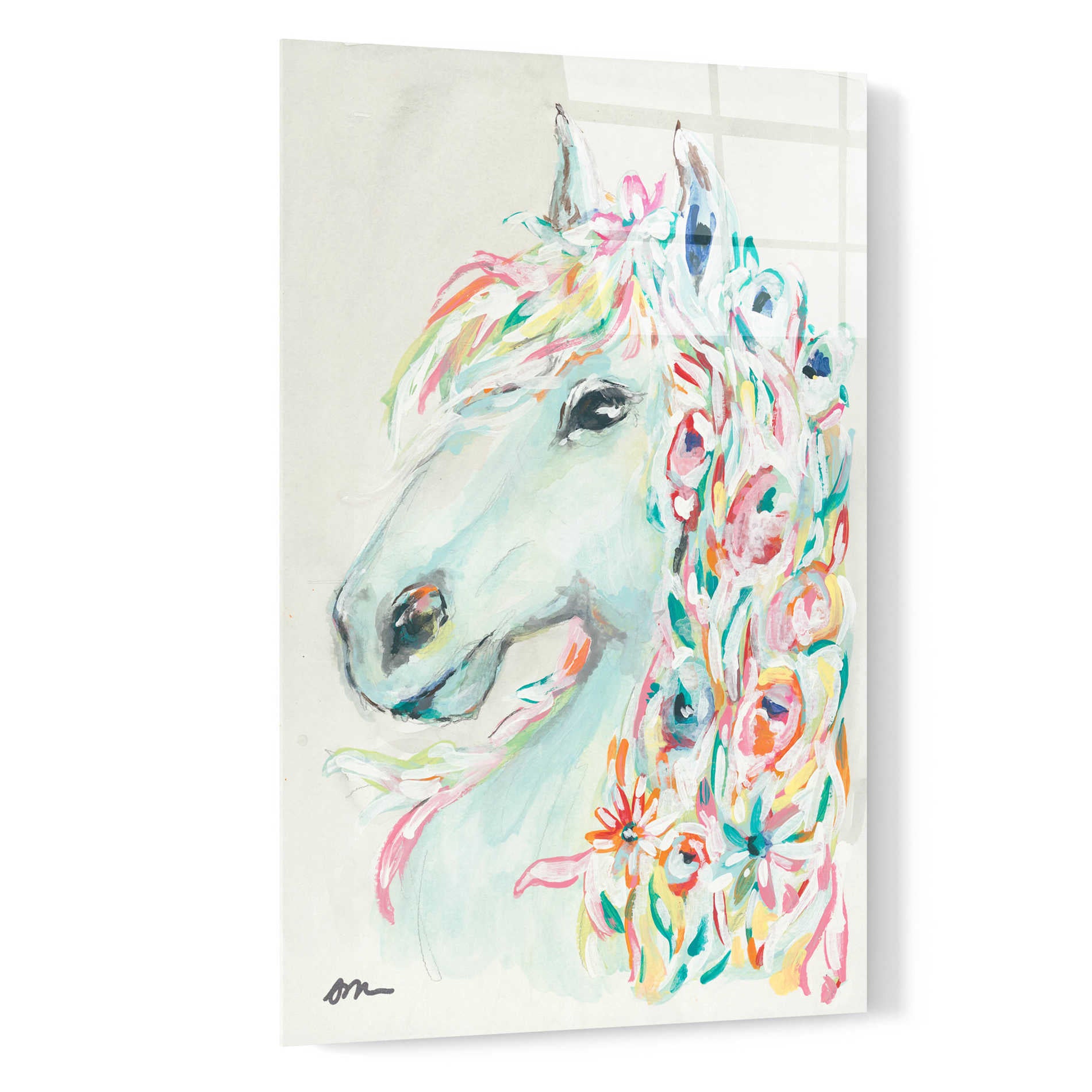Epic Art 'Pony Rose' by Jessica Mingo, Acrylic Glass Wall Art,16x24