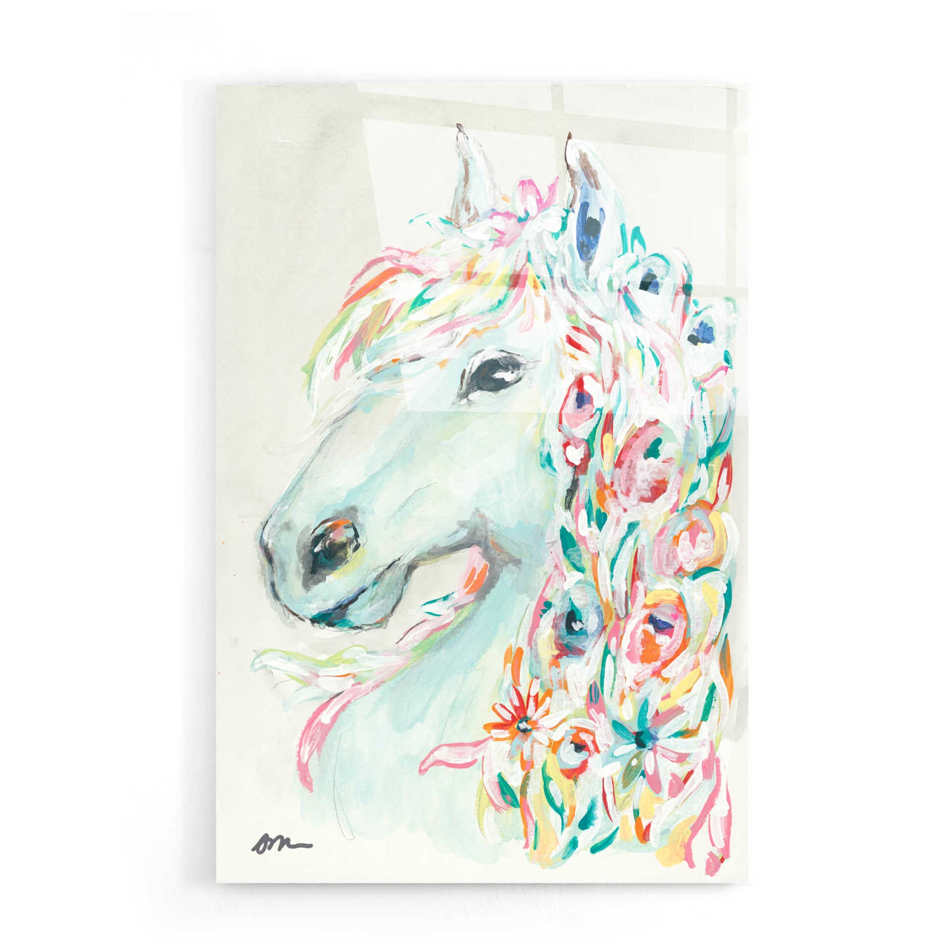 Epic Art 'Pony Rose' by Jessica Mingo, Acrylic Glass Wall Art,16x24