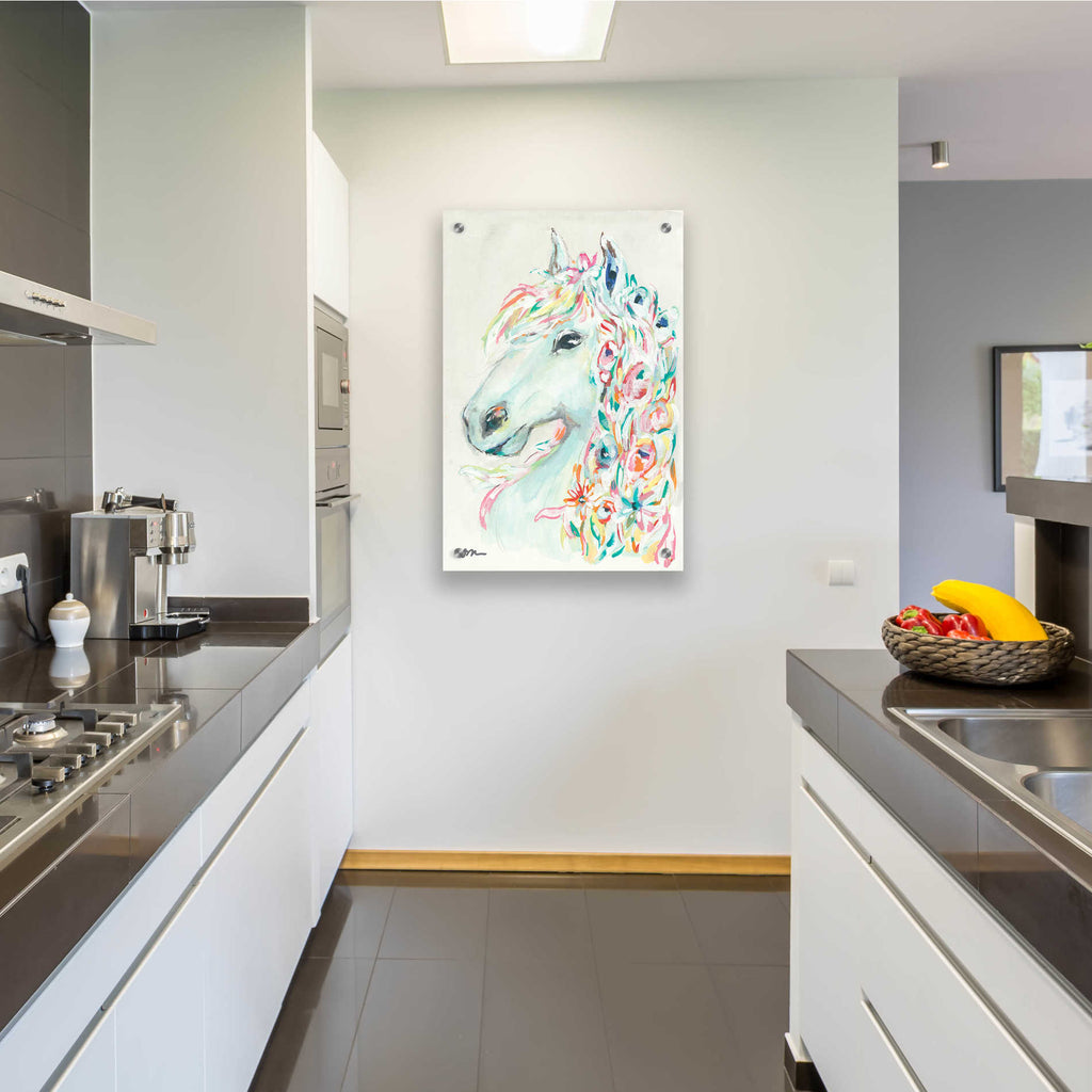 Epic Art 'Pony Rose' by Jessica Mingo, Acrylic Glass Wall Art,24x36