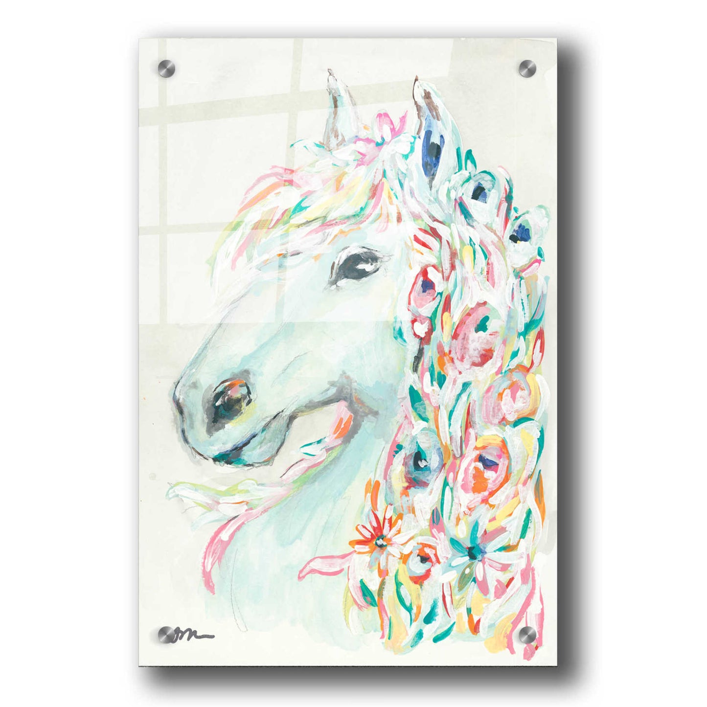 Epic Art 'Pony Rose' by Jessica Mingo, Acrylic Glass Wall Art,24x36