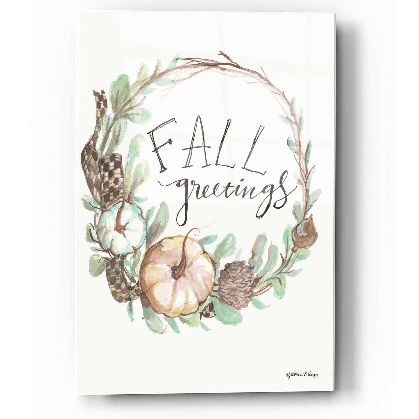 Epic Art 'Fall Greetings' by Jessica Mingo, Acrylic Glass Wall Art,12x16