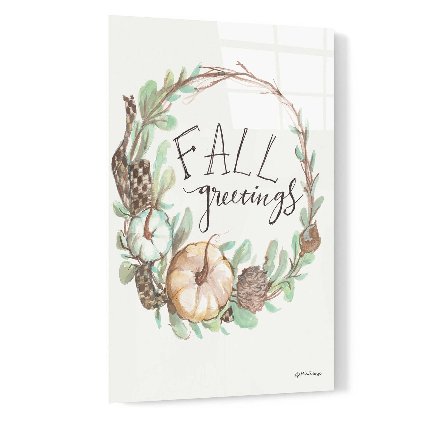 Epic Art 'Fall Greetings' by Jessica Mingo, Acrylic Glass Wall Art,16x24