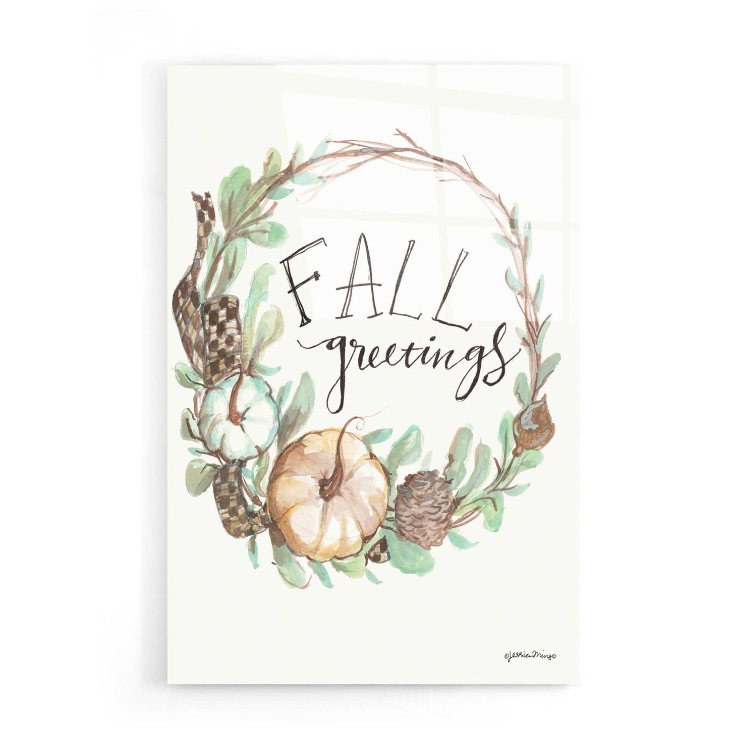 Epic Art 'Fall Greetings' by Jessica Mingo, Acrylic Glass Wall Art,16x24