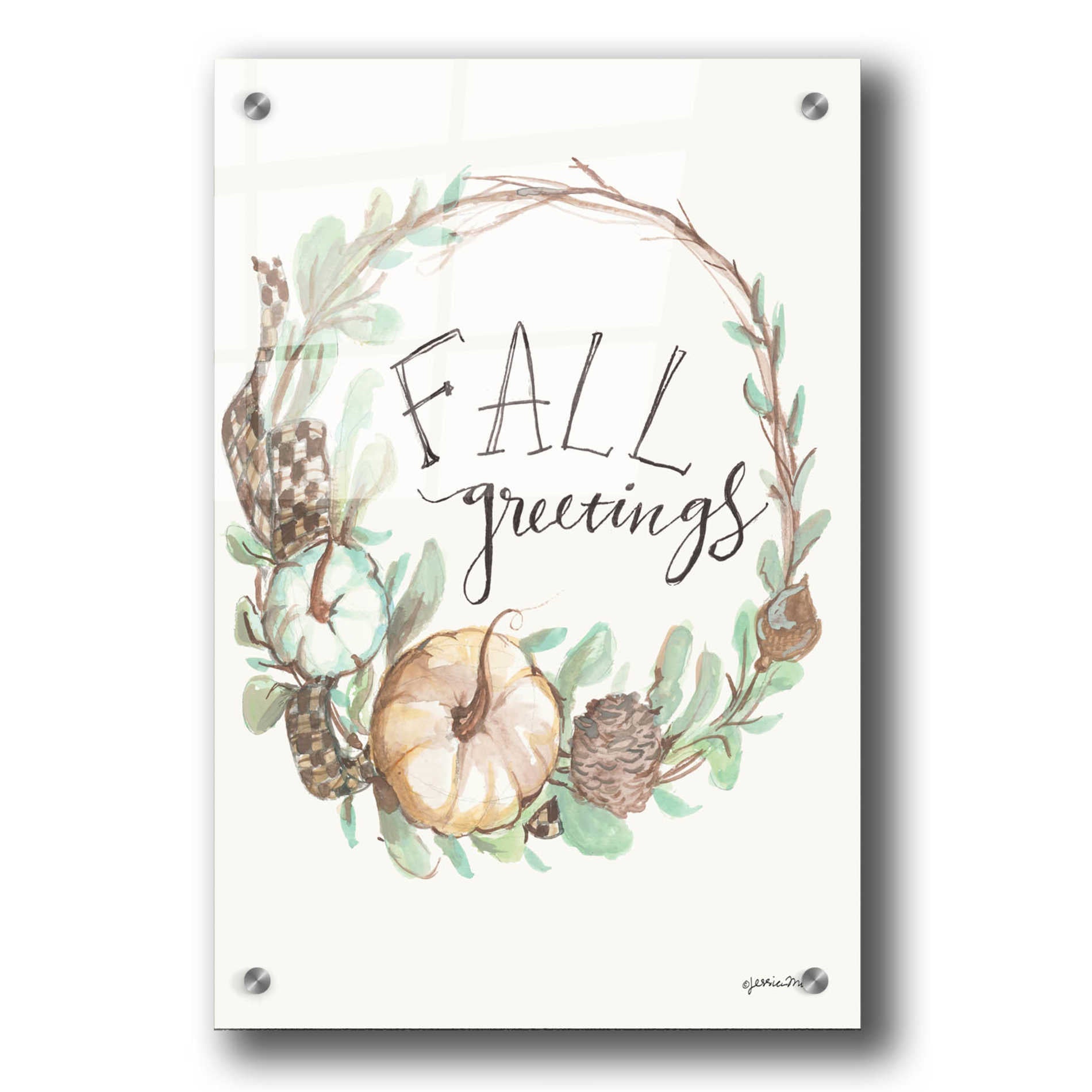 Epic Art 'Fall Greetings' by Jessica Mingo, Acrylic Glass Wall Art,24x36