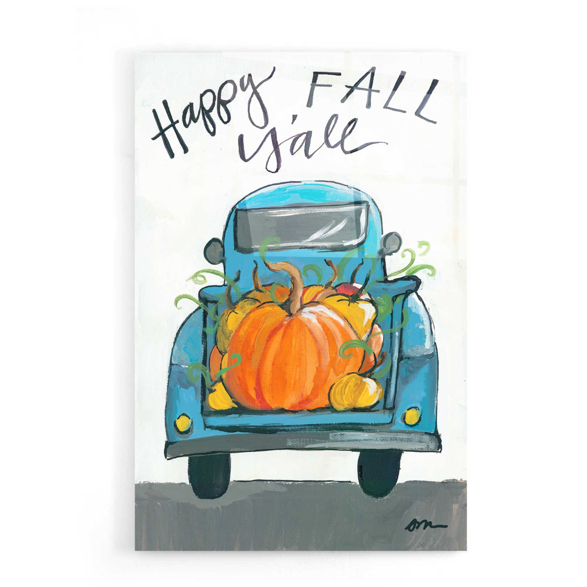 Epic Art 'Happy Fall Y'all Truck' by Jessica Mingo, Acrylic Glass Wall Art,16x24