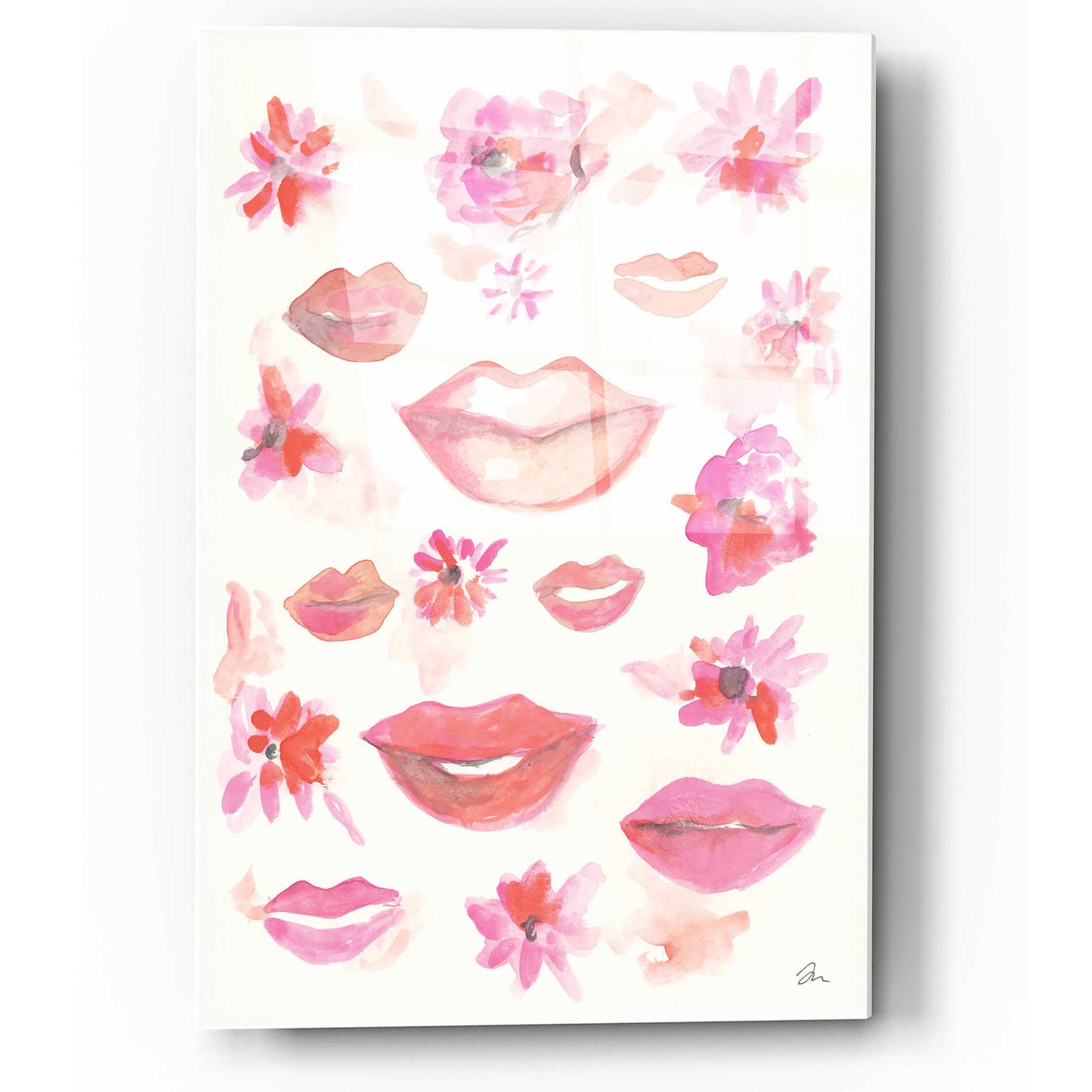 Epic Art 'Lips' by Jessica Mingo, Acrylic Glass Wall Art,12x16