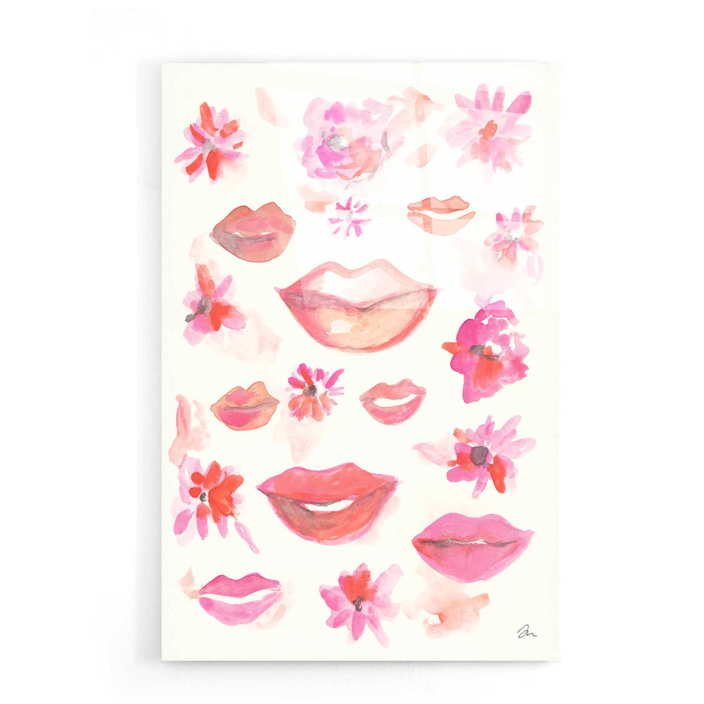 Epic Art 'Lips' by Jessica Mingo, Acrylic Glass Wall Art,16x24