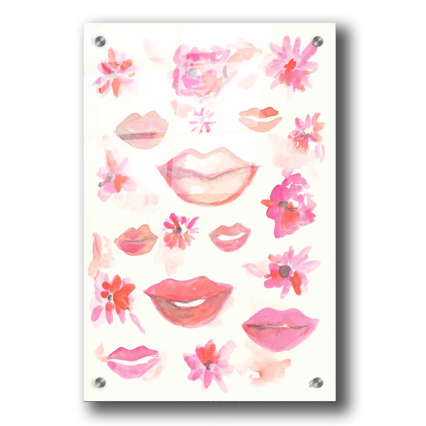 Epic Art 'Lips' by Jessica Mingo, Acrylic Glass Wall Art,24x36