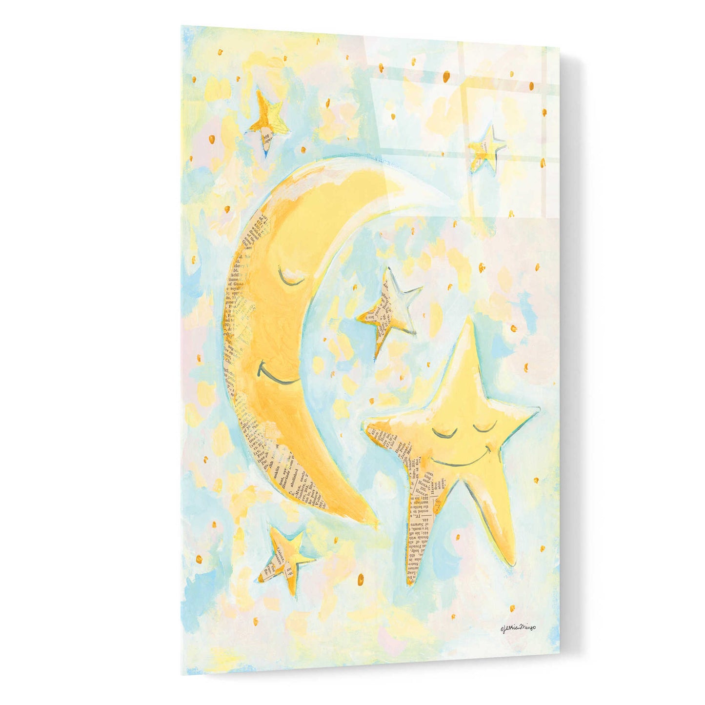 Epic Art 'Moon and Star Friends' by Jessica Mingo, Acrylic Glass Wall Art,16x24