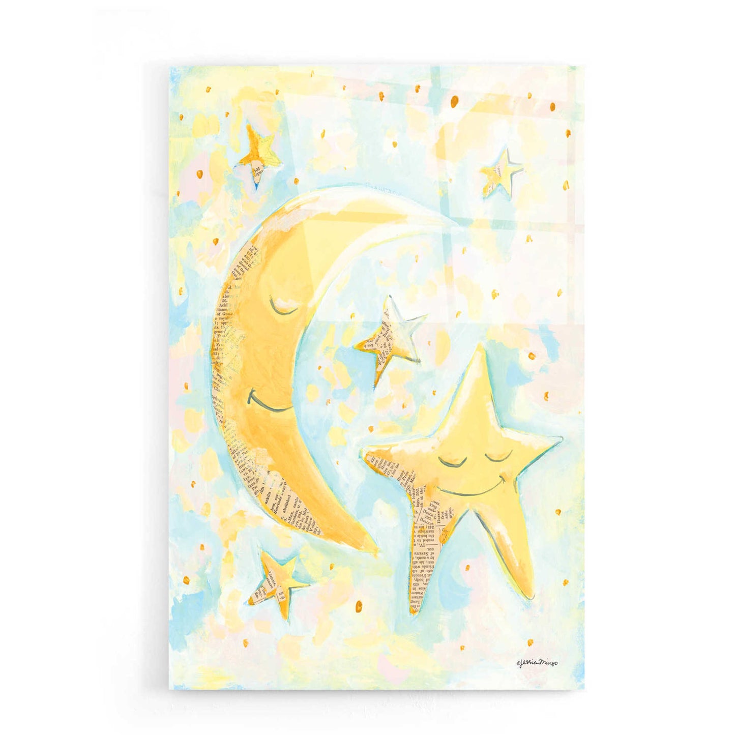 Epic Art 'Moon and Star Friends' by Jessica Mingo, Acrylic Glass Wall Art,16x24