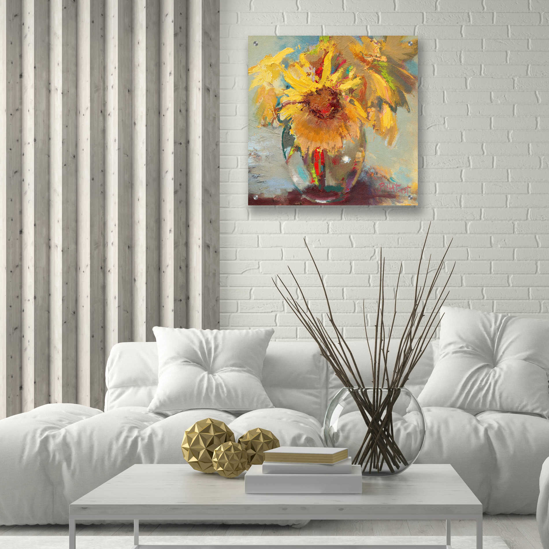 Epic Art 'Water Globe Blossoms' by Beth Forst, Acrylic Glass Wall Art,24x24