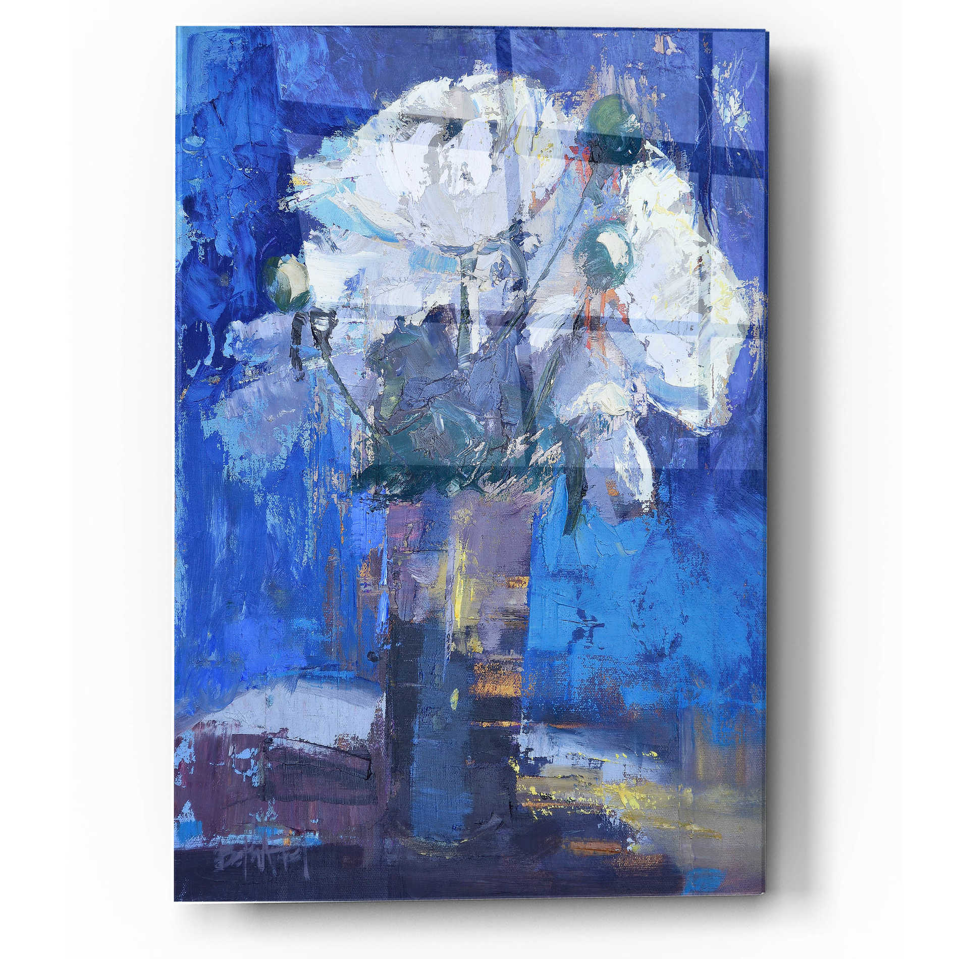 Epic Art 'White Peonies' by Beth Forst, Acrylic Glass Wall Art,12x16