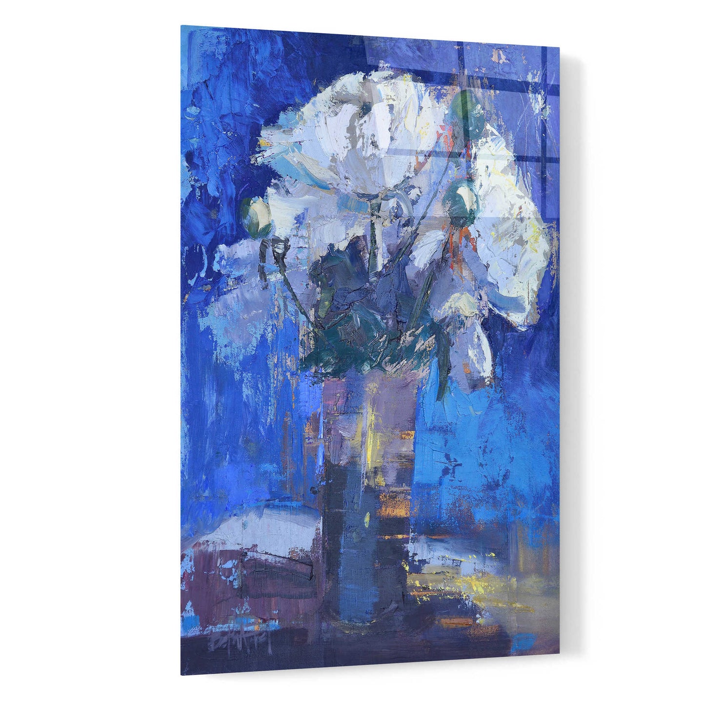 Epic Art 'White Peonies' by Beth Forst, Acrylic Glass Wall Art,16x24